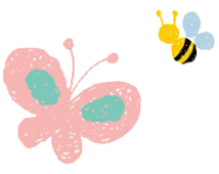 蝶と蜂のイラスト