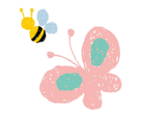 蝶と蜂のイラスト